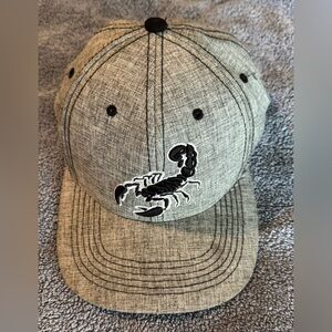 Gray Cap with Black Scorpion Design